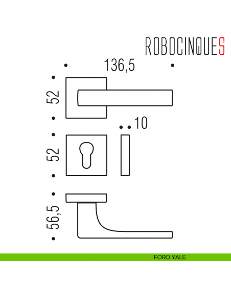 Maniglia bianca per porta Robocinque S Colombo Design foro yale