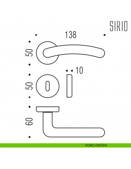 Maniglia per porta Sirio Colombo Design foro patent