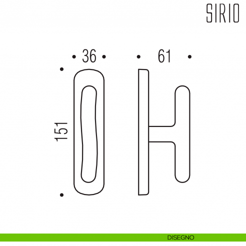 Maniglia per finestra cremonese Sirio Colombo Design disegno