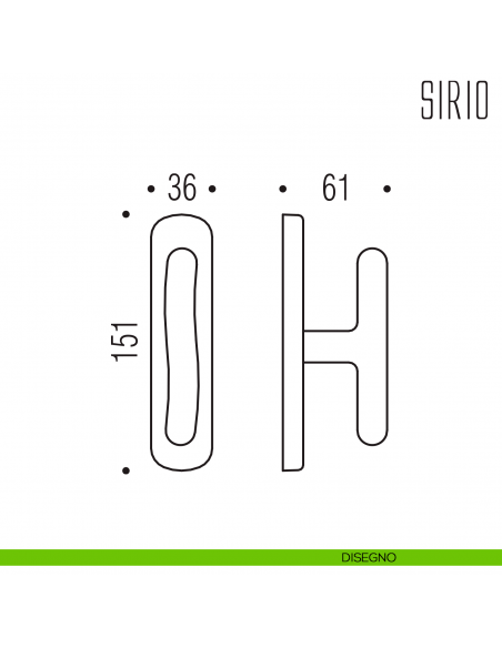 Maniglia per finestra cremonese Sirio Colombo Design disegno