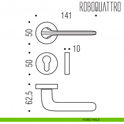 Maniglia Roboquattro Colombo Design foro yale