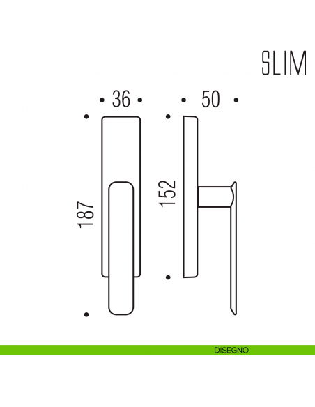 Maniglia per finestra cremonese Slim Colombo Design disegno