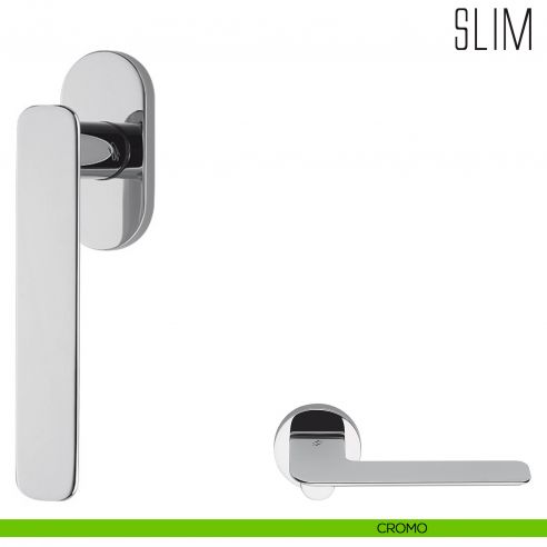 Maniglia per finestra martellina DK Slim Colombo Design bassa cromo