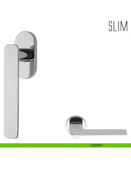 Maniglia per finestra martellina DK Slim Colombo Design bassa cromo
