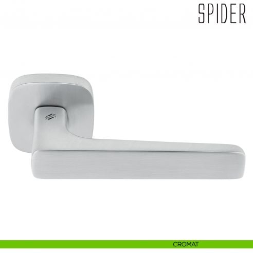 Maniglia per porta Spider Colombo Design con rosetta quadrata cromat