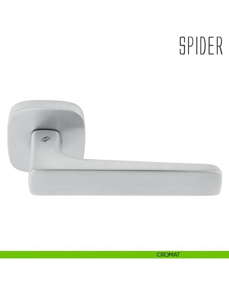 Maniglia per porta Spider Colombo Design con rosetta quadrata cromat
