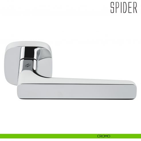 Maniglia per porta Spider Colombo Design con rosetta quadrata cromo