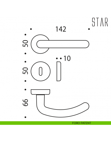 Maniglia per porta Star Colombo Design foro patent
