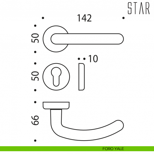 Maniglia per porta Star Colombo Design foro yale