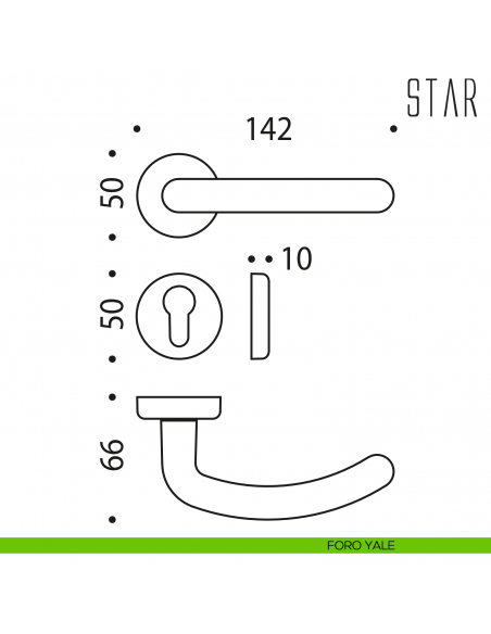 Maniglia per porta Star Colombo Design foro yale