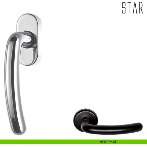 Maniglia per finestra martellina DK Star Colombo Design neromat