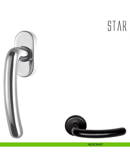 Maniglia per finestra martellina DK Star Colombo Design neromat
