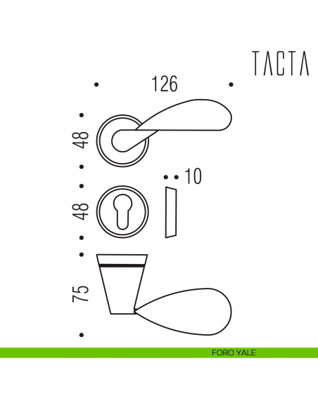 Maniglia per porta Tacta Colombo Design foro yale