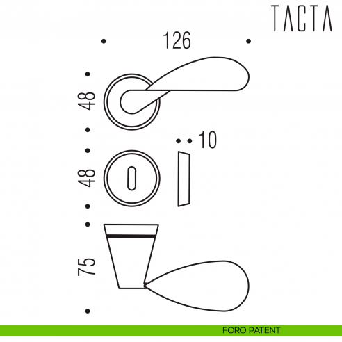 Maniglia per porta Tacta Colombo Design foro patent