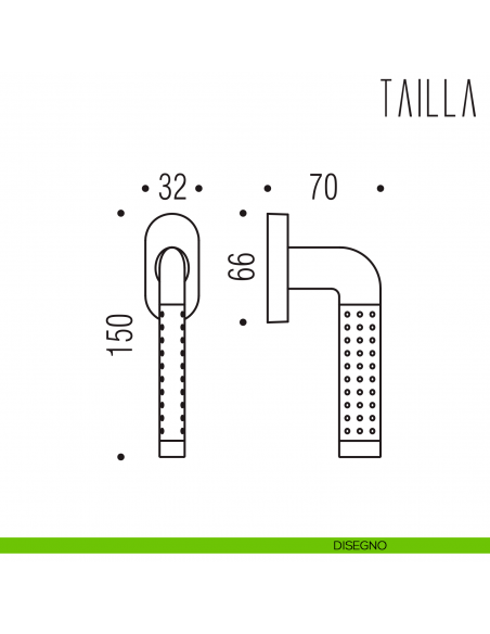 Maniglia per finestra martellina DK Tailla Colombo Design disegno