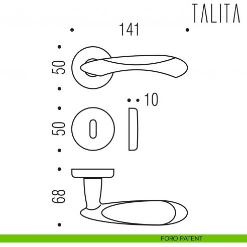 Maniglia per porta Talita Colombo Design foro patent