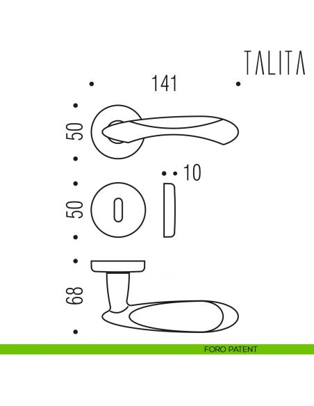 Maniglia per porta Talita Colombo Design foro patent