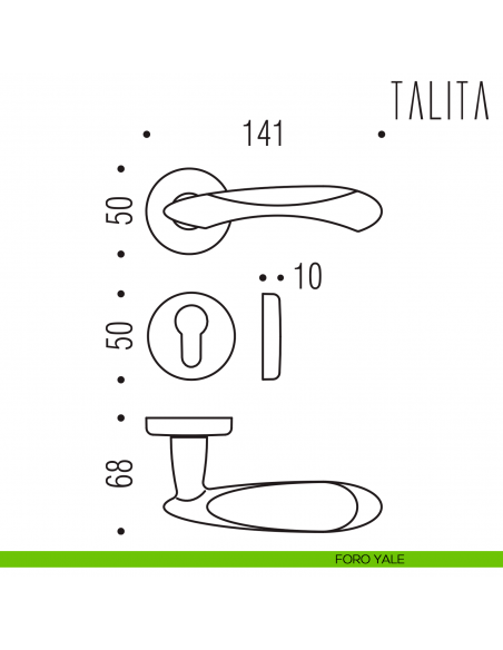 Maniglia per porta Talita Colombo Design foro yale