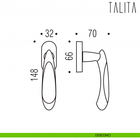 Maniglia per finestra martellina DK Talita Colombo Design disegno