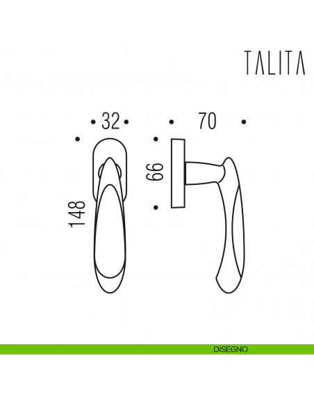 Maniglia per finestra martellina DK Talita Colombo Design disegno