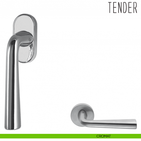 Maniglia per finestra martellina DK Tender Colombo Design cromat