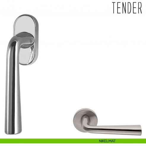 Maniglia per finestra martellina DK Tender Colombo Design nikelmat