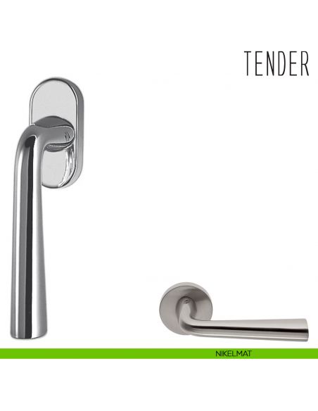 Maniglia per finestra martellina DK Tender Colombo Design nikelmat