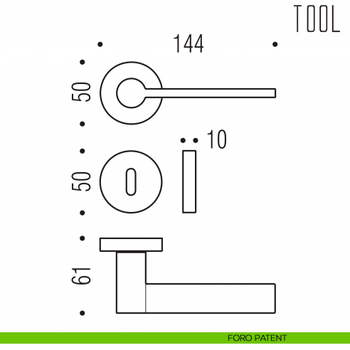 Maniglia per porta Tool Colombo Design foro patent