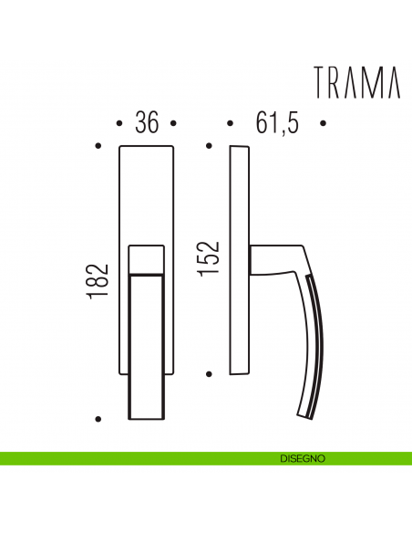 Maniglia per finestra cremonese Trama Colombo Design disegno