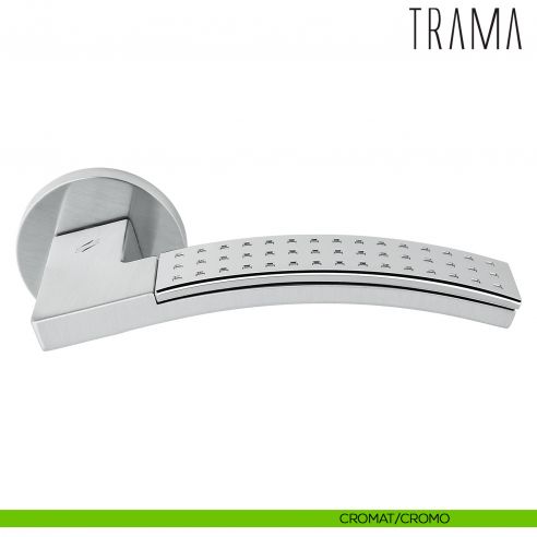 Maniglia Trama Colombo Design per porta con rosetta tonda bassa cromat - cromo