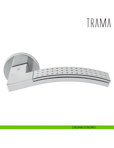 Maniglia Trama Colombo Design per porta con rosetta tonda bassa cromat - cromo