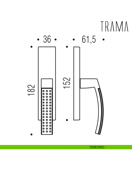 Maniglia cremonese per finestra Trama Colombo Design disegno