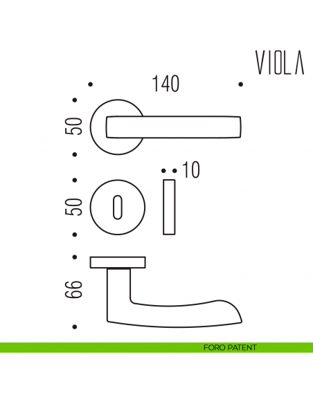 Maniglia per porta Viola Colombo Design foro patent