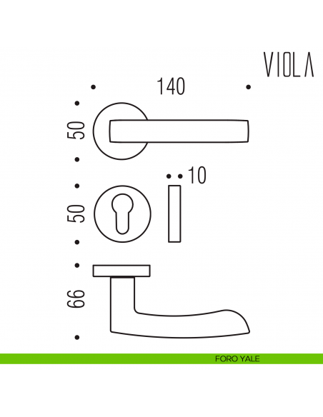 Maniglia per porta Viola Colombo Design foro yale