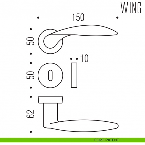 Maniglia per porta Wing Colombo Design foro patent