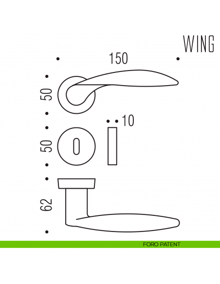 Maniglia per porta Wing Colombo Design foro patent