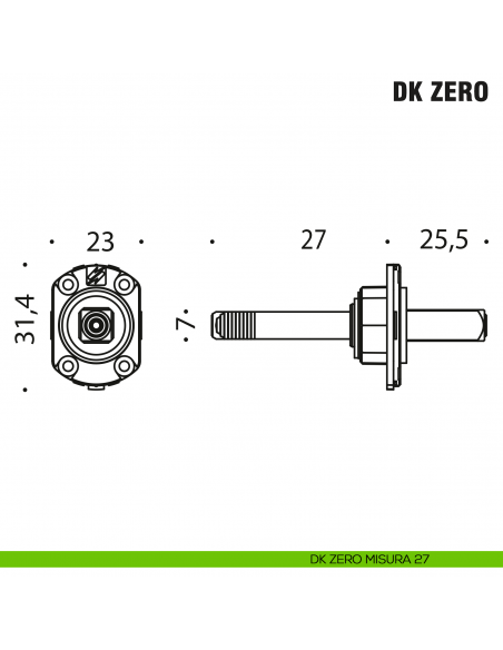 Movimento DK per maniglia finestra Colombo Design DK Zero misura 27