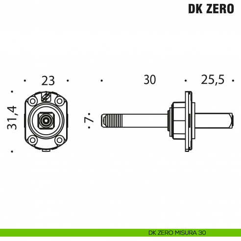 Movimento DK per maniglia finestra Colombo Design DK Zero misura 30