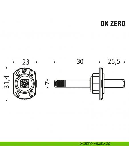 Movimento DK per maniglia finestra Colombo Design DK Zero misura 30