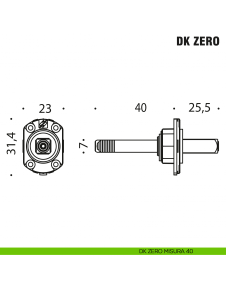 Movimento DK per maniglia finestra Colombo Design DK Zero misura 40