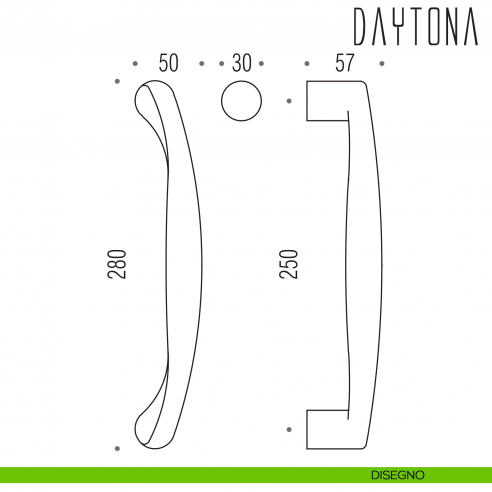 Maniglione per porta Daytona Colombo Design disegno