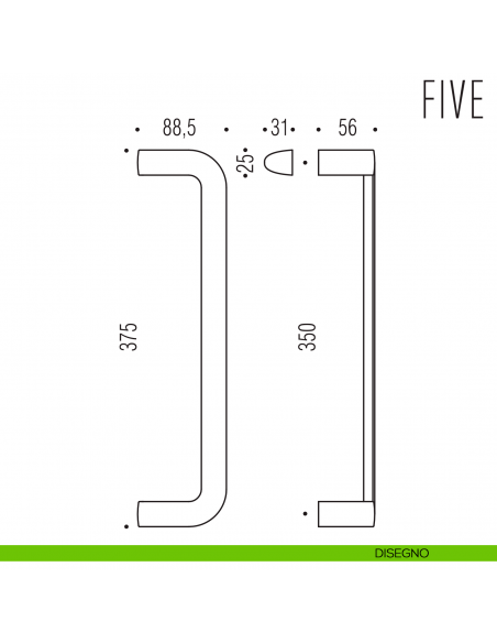 Maniglione per porta Five Colombo Design zancato