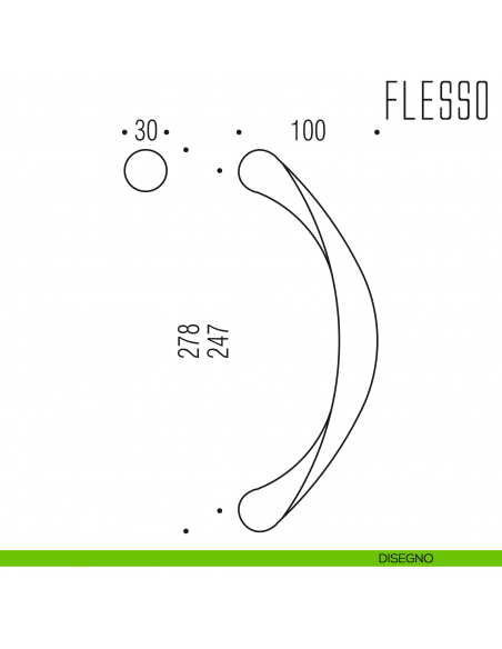 Maniglione per porta Flesso Colombo Design zancato CB16 Z/A disegno
