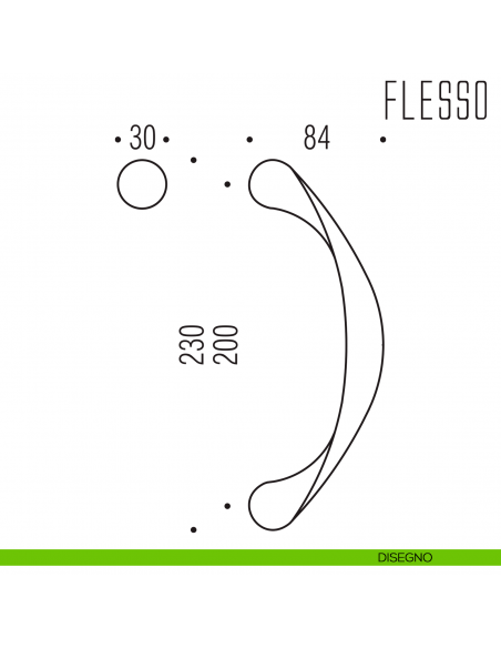 Maniglione per porta Flesso Colombo Design zancato CB16 Z/B disegno