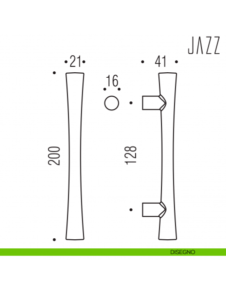 Maniglione per porta Jazz Colombo Design disegno