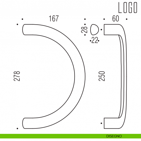 Maniglione per Porta Logo Colombo Design Zancato LC16