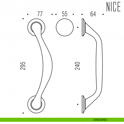Maniglione per porta Nice Colombo Design zancato disegno