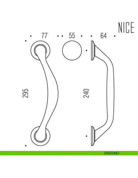 Maniglione per porta Nice Colombo Design zancato disegno