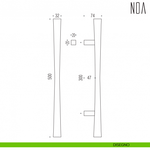 Maniglione per porta Noa Colombo Design ID16 A disegno