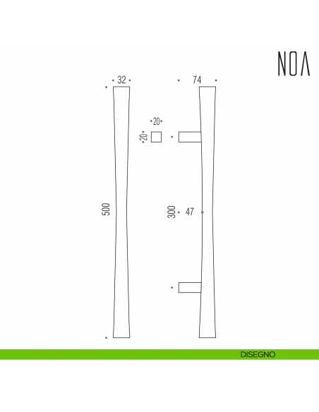 Maniglione per porta Noa Colombo Design ID16 A disegno